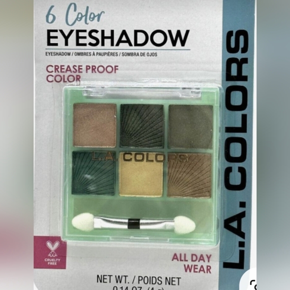 L A. Colors 6 Color Eye Shadow Palette Green Gold Lucky Shades Cosmetics - Picture 1 of 4